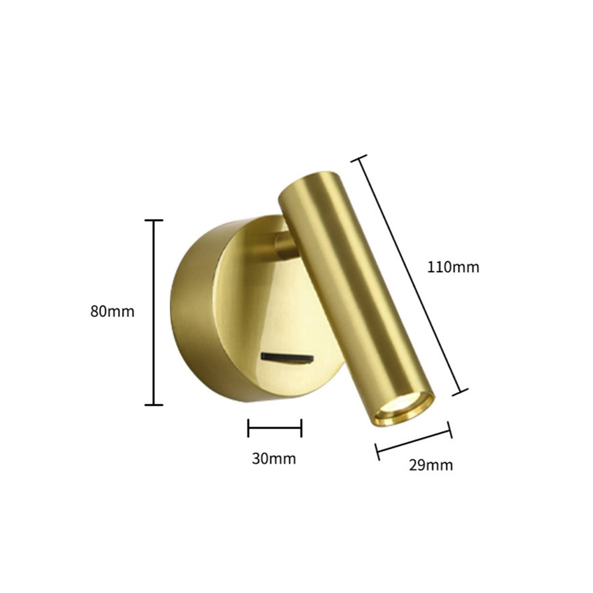 Modern Bedside Reading Lamp Aluminum Body Rotatable Headboard Light for Bedroom
