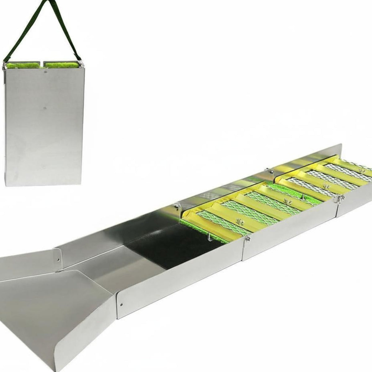 Lightweight Sluice Box Kit Easy Setup Aluminum Gold Sluice Foldable Design Portable Gold Prospecting Tool Beginner Friendly for Prospectors, Hobbyists, Beginners, River, Stream, Creek