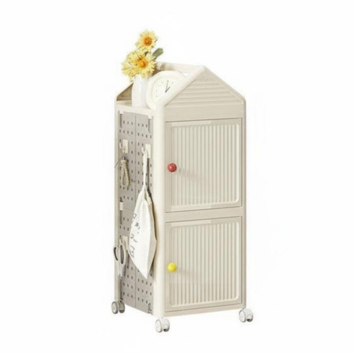 Multi-Tier Rack on casters Foldable Household Storage Installationwithout cost
