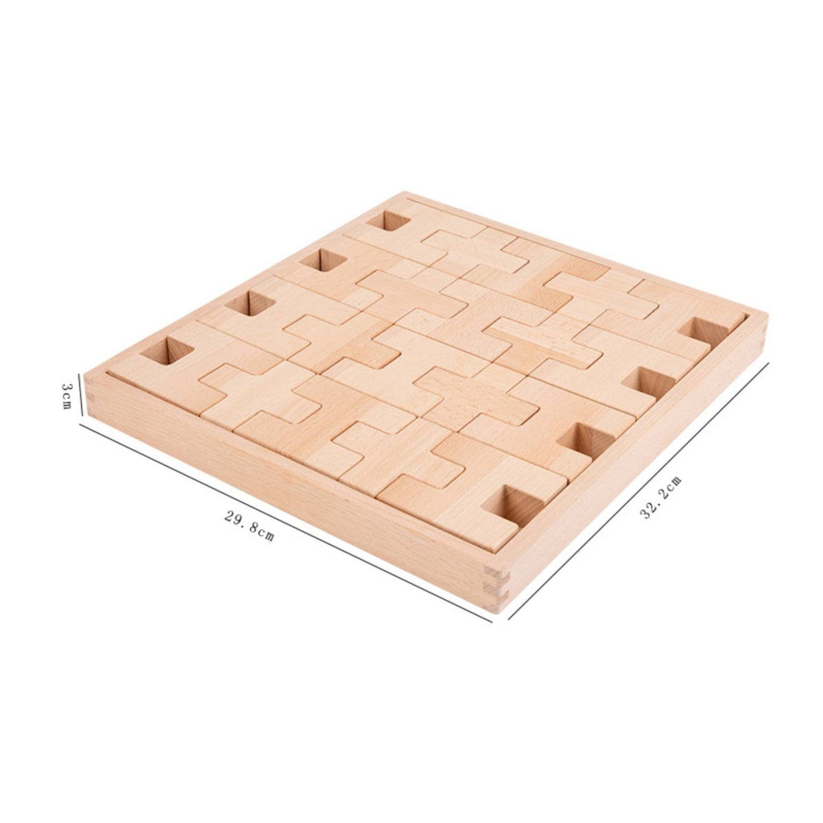 Wooden Cross Blocks Translucent Acrylic Insert Blocks Color Recognition Children's Toy for Kids, Kindergarteners, Preschool, Daycare, Classroom