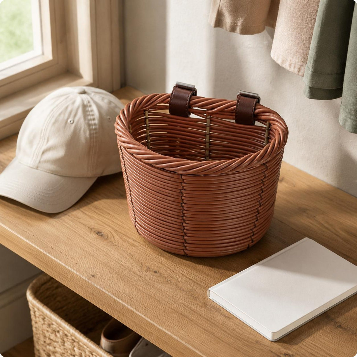 Woven Handlebar Basket Detachable Scooter Basket Long-Lasting for Cycling, Kids