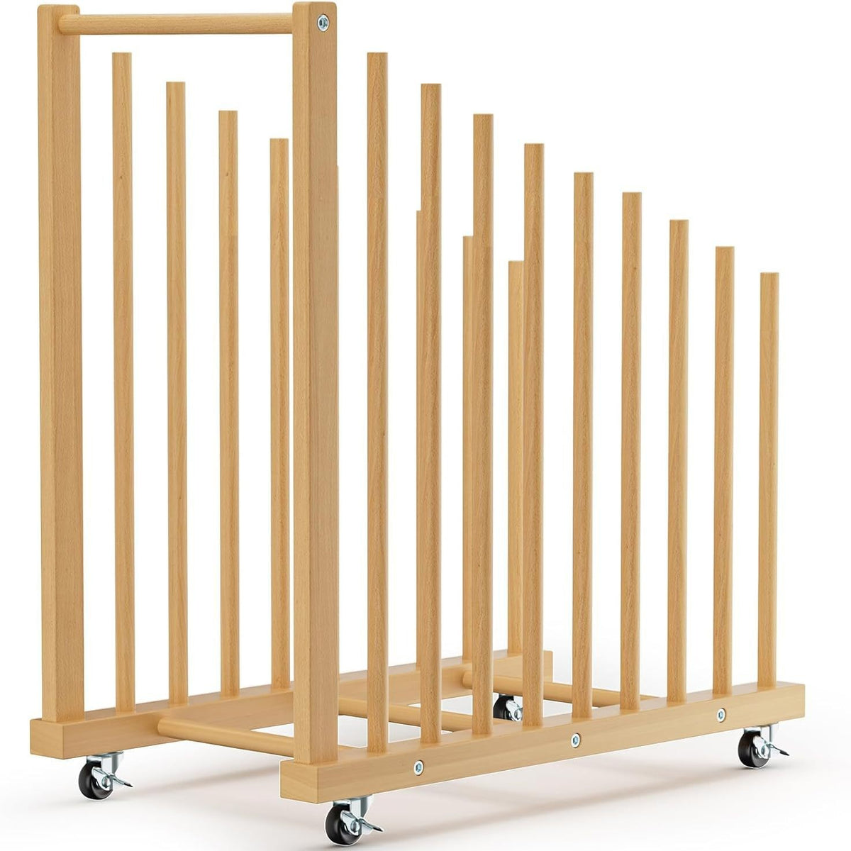 Wooden Artwork Drying Rack, Wall-Mounted Display Shelf, 4-Tier, New Chinese Style