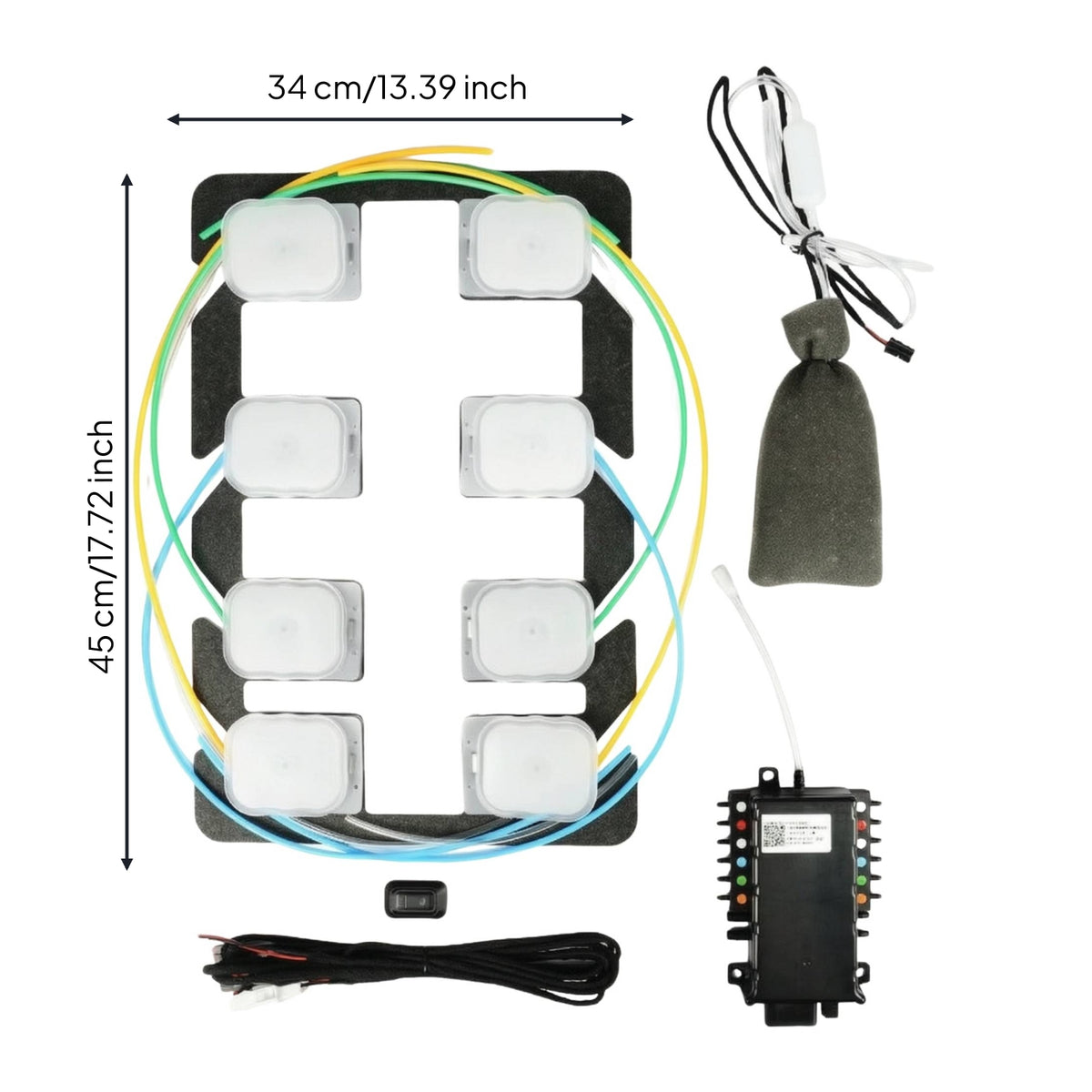 Car Seat Massage Kit 8-Point Seat Massager with Airbags for Drivers, Long Trips