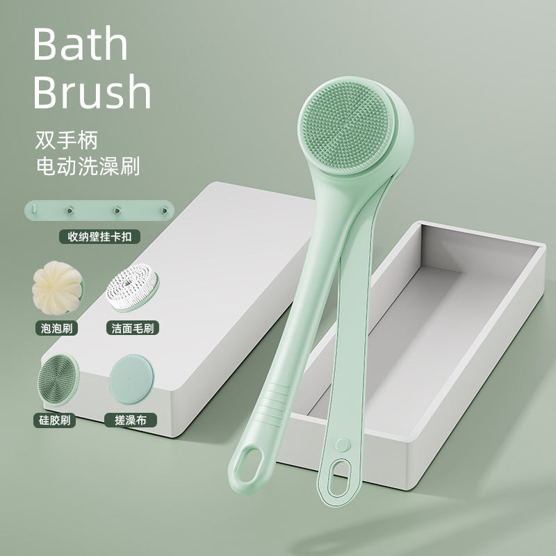 Electric Bath Brush with 3 Speeds, Rechargeable, Waterproof, Silicone Bristles