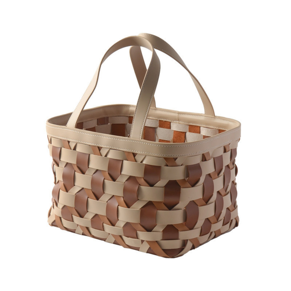 Woven Basket with Handles Handwoven Storage Basket with Handles Flexible Laundry Hamper for Closet
