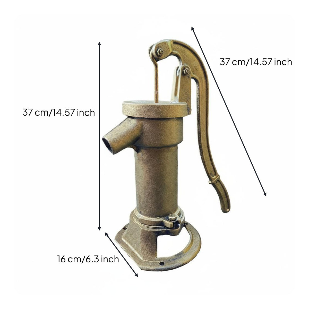 Cast Iron Hand Pump Decorative Manual Well Pump Easy Installation for Playground