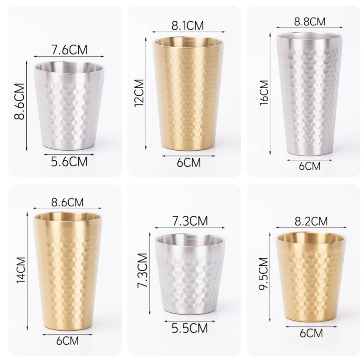 Hammered Stainless Steel Mug Matte Finish Double Wall Insulated Mug