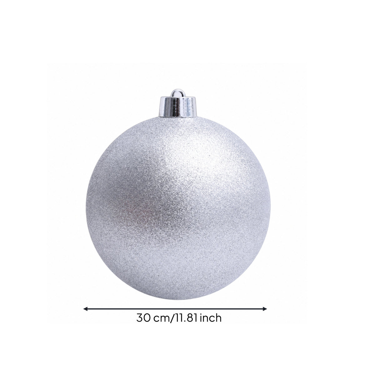 Christmas Ornament with Hanging Cap Glittery Christmas Ball Tree Ornaments Silver