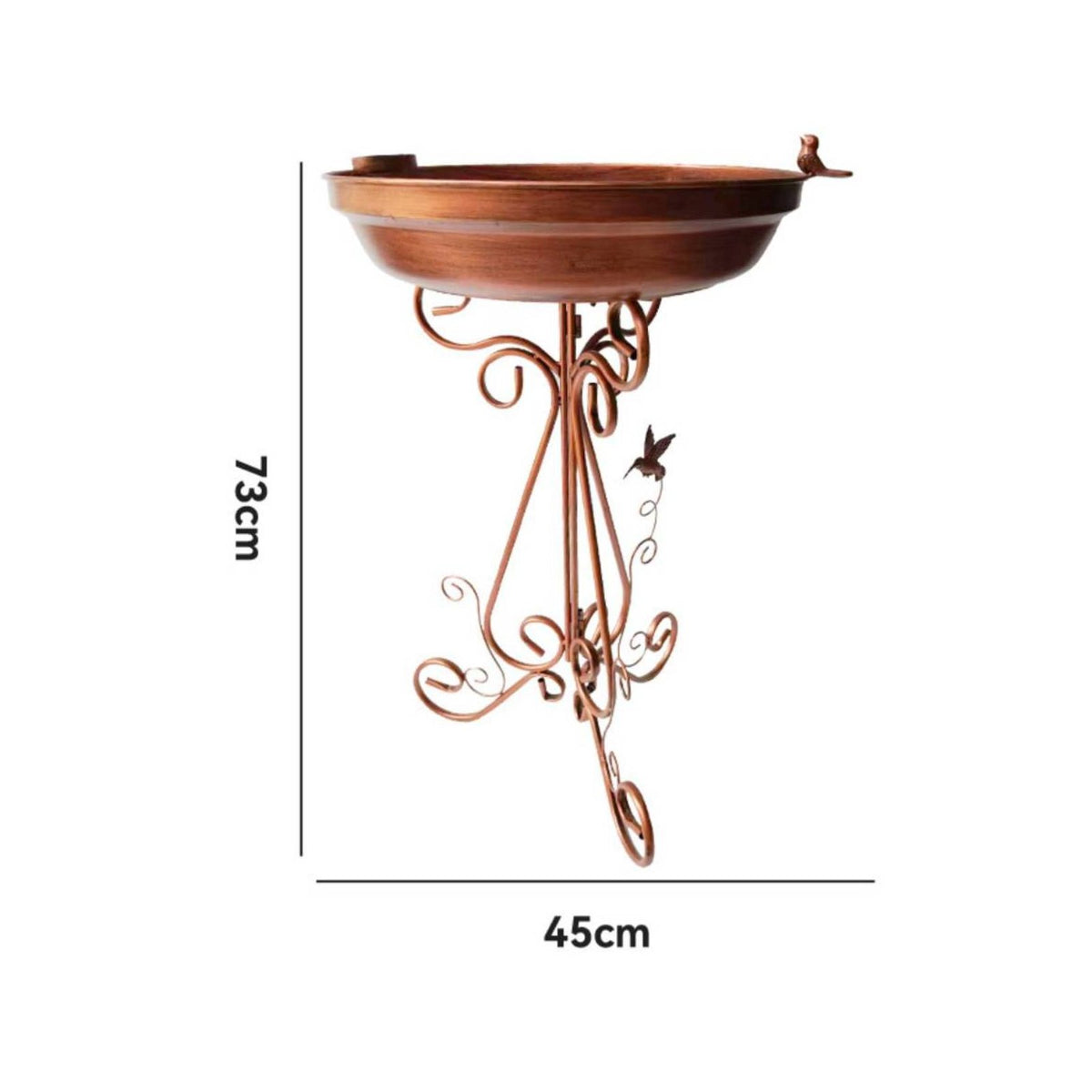 Freestanding Bird Bath Round Basin Freestanding Bird Feeder Weatherproof