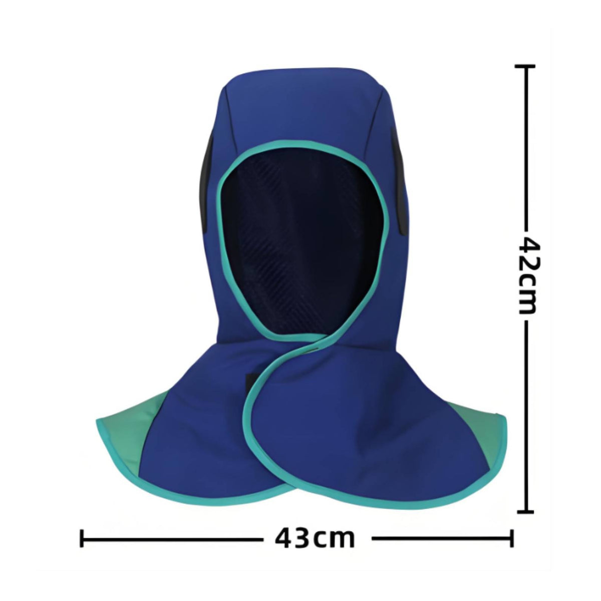 Hot-Work Hood with Shoulder Cape Fire-Retardant Safety Gear Mesh Face