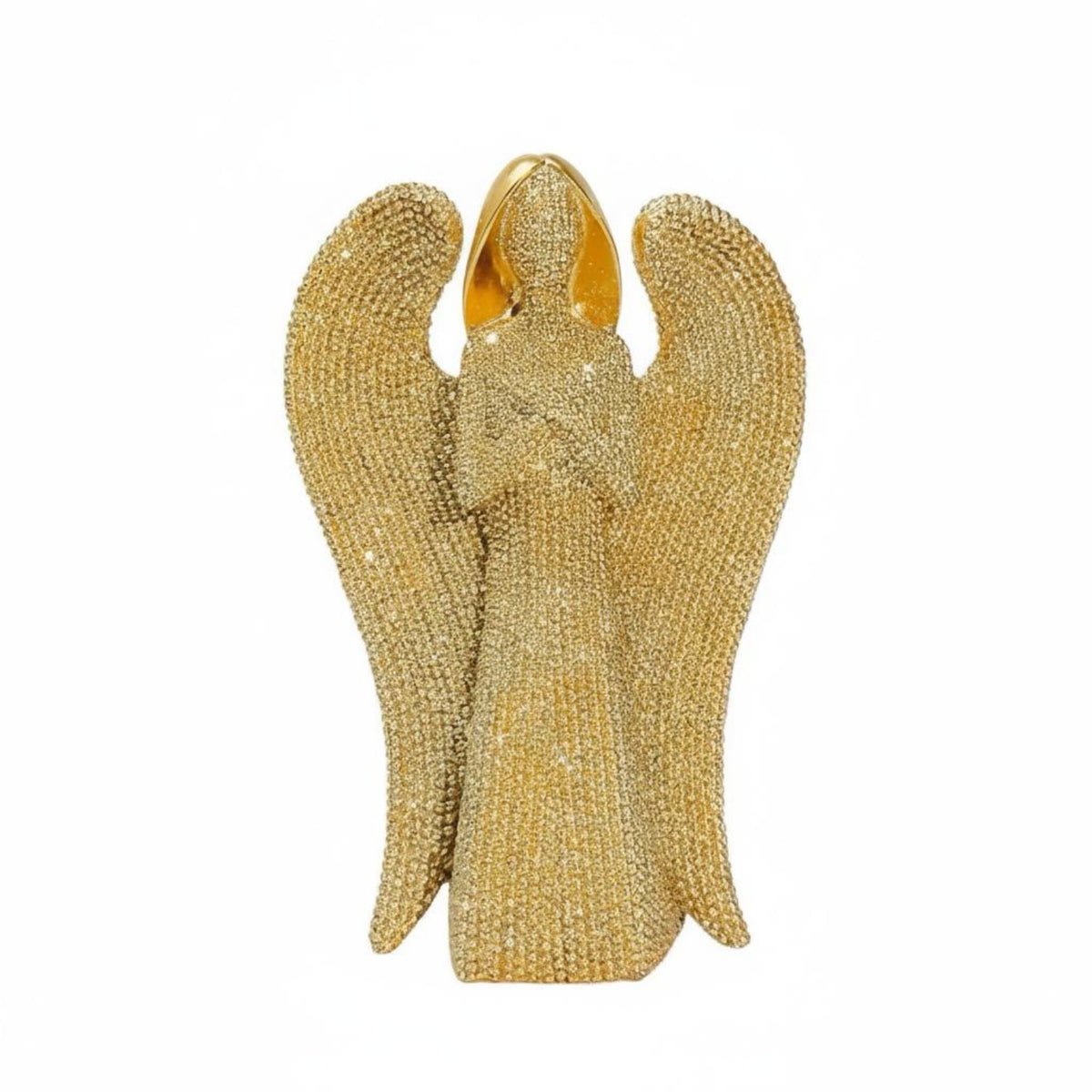 Glittering Angel Statue Freestanding Beaded Angel Figurine Handmade House Decoration for Living Room, Office