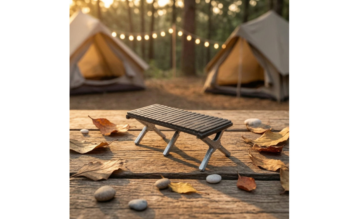 Miniature Table with Slatted Top Realistic 1:64 Scale Table Diorama Accessory Small Compact for Hobbyists, Dioramas