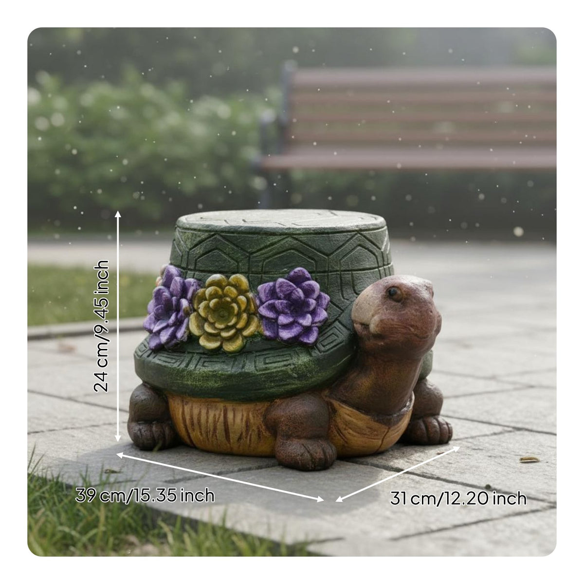 Turtle Stool Indoor Outdoor Use Turtle Bench Statue Weather Resistant for Park