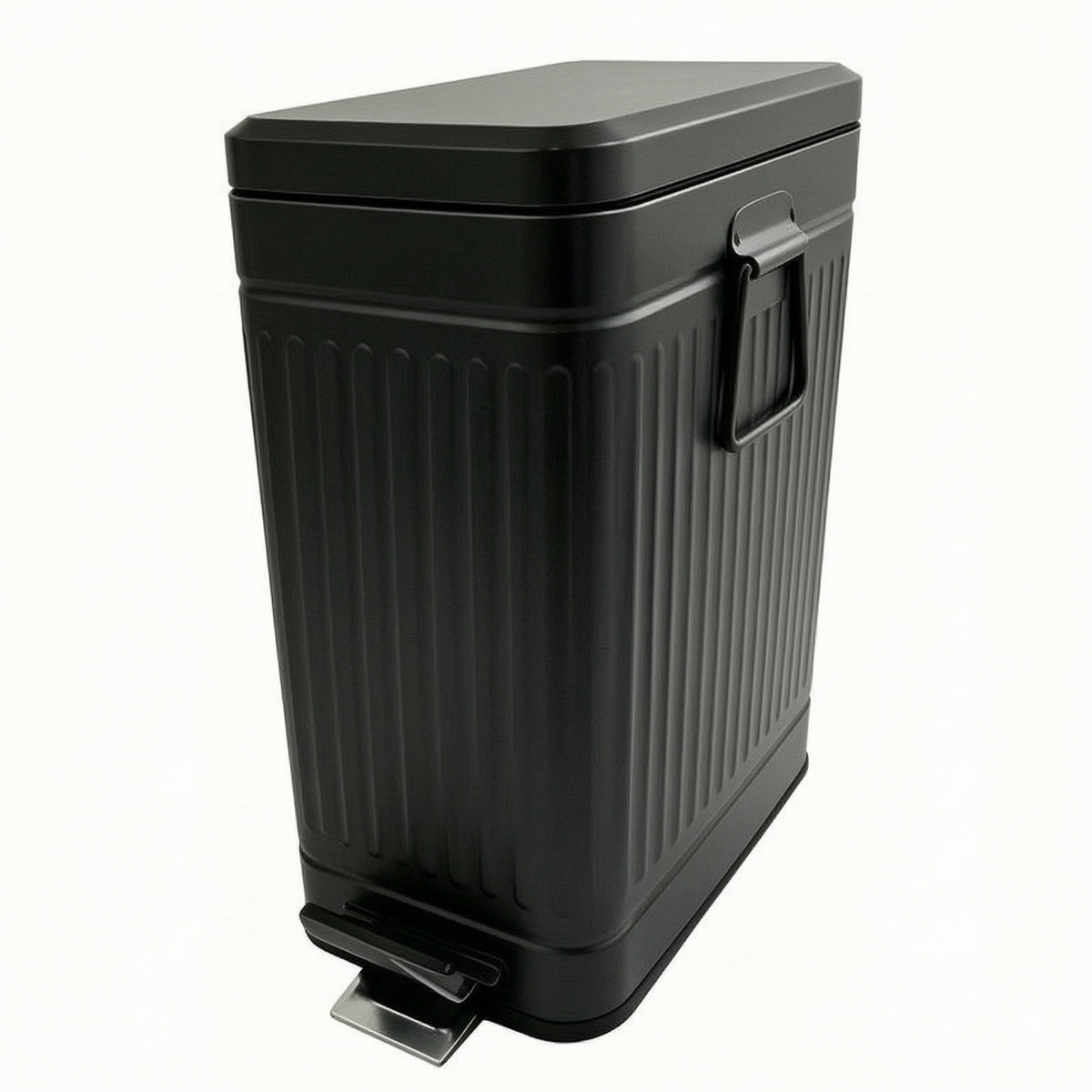 Handshands-off Pedal Trash Can with Lid Slim Trash Can with Foot Pedal Hygienic Rectangular Waste Basket Easy to Clean for Bathroom