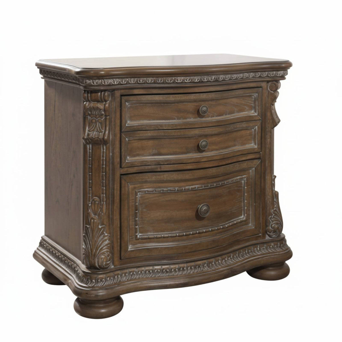 Carved carvings Upholstered Panel Bed Rustic Country Aesthetic Bedroom Furniture French Retro Look Bedstead Vintage design for Newlyweds, newlyweds, Homeowners, Villa, Guest Room, Home, Apartment