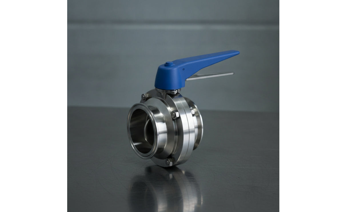 304 Stainless Steel Butterfly Valve with Lever Handle Compact Tri-Clamp Butterfly Valve Rust Resistant TC Fitting Heavy Duty for Homebrewers