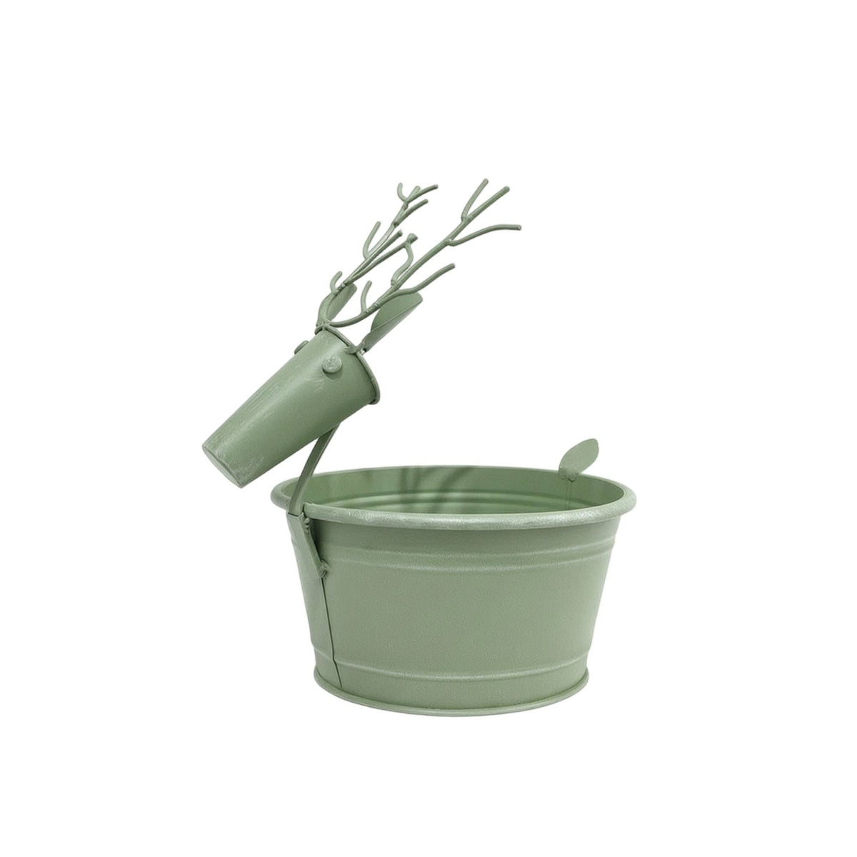 Planter with Deer Frame Rustic Deer Metal Flower Pot Vintage for Patio, Balcony