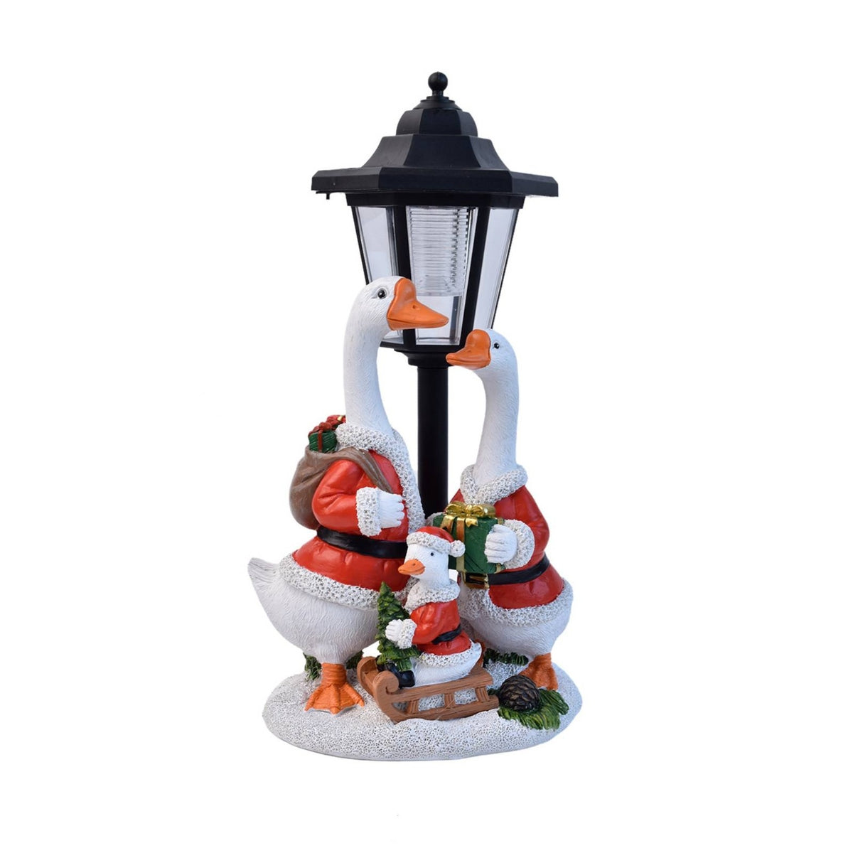 Geese Statue with Solar Lantern Waterproof Goose Statue with Lantern Sturdy