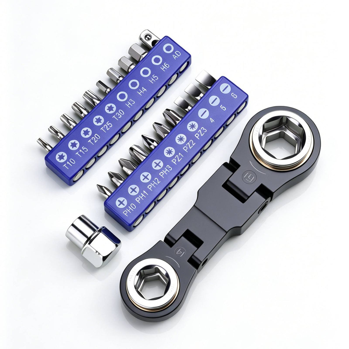 26 in 1 Socket Bit Set Compact Mini Portable Wrench Set Ratcheting Mini Ratchet Wrench Kit for Repair