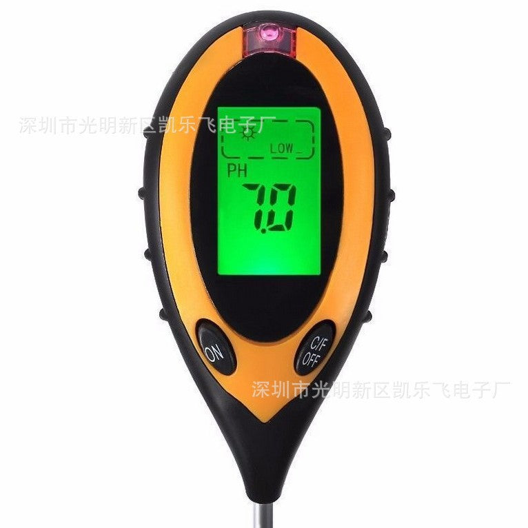 4-in-1 Soil Tester with Light, pH, and Moisture Measurement, Digital Display