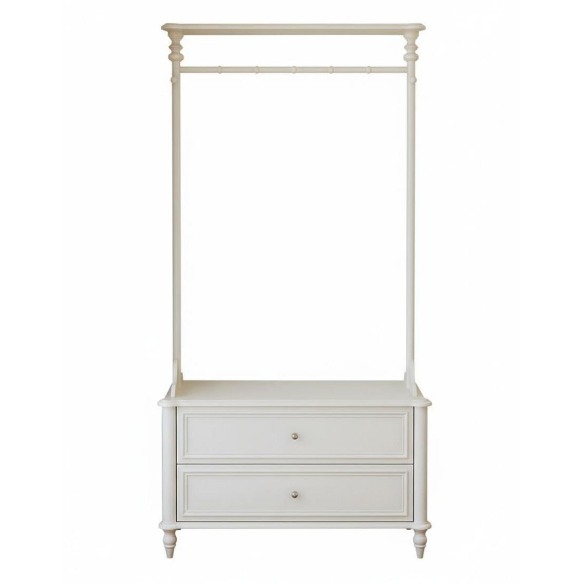 Clothes Rack with Integrated Nightstand Space-Saving Design Bedroom Furnishing