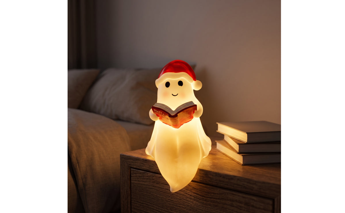 Spirit Lamp with Santa Hat Festive Spirit Lamp Cute Tabletop Ornament for Holiday Decor, Bedside Table