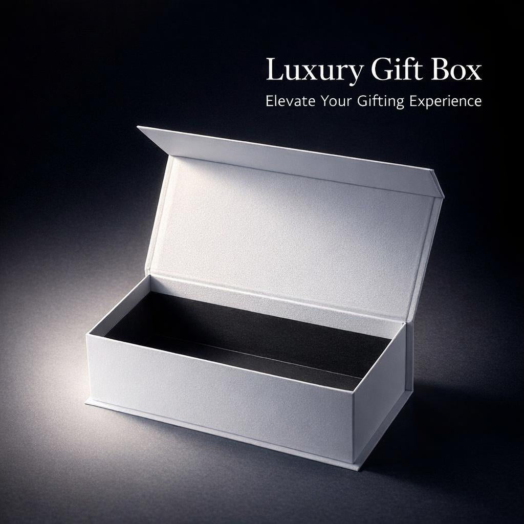 Flip Lid Gift Box, Book Style Luxury Packaging for Valentines Day, Ramadan for Her, White Customizable for Retailers