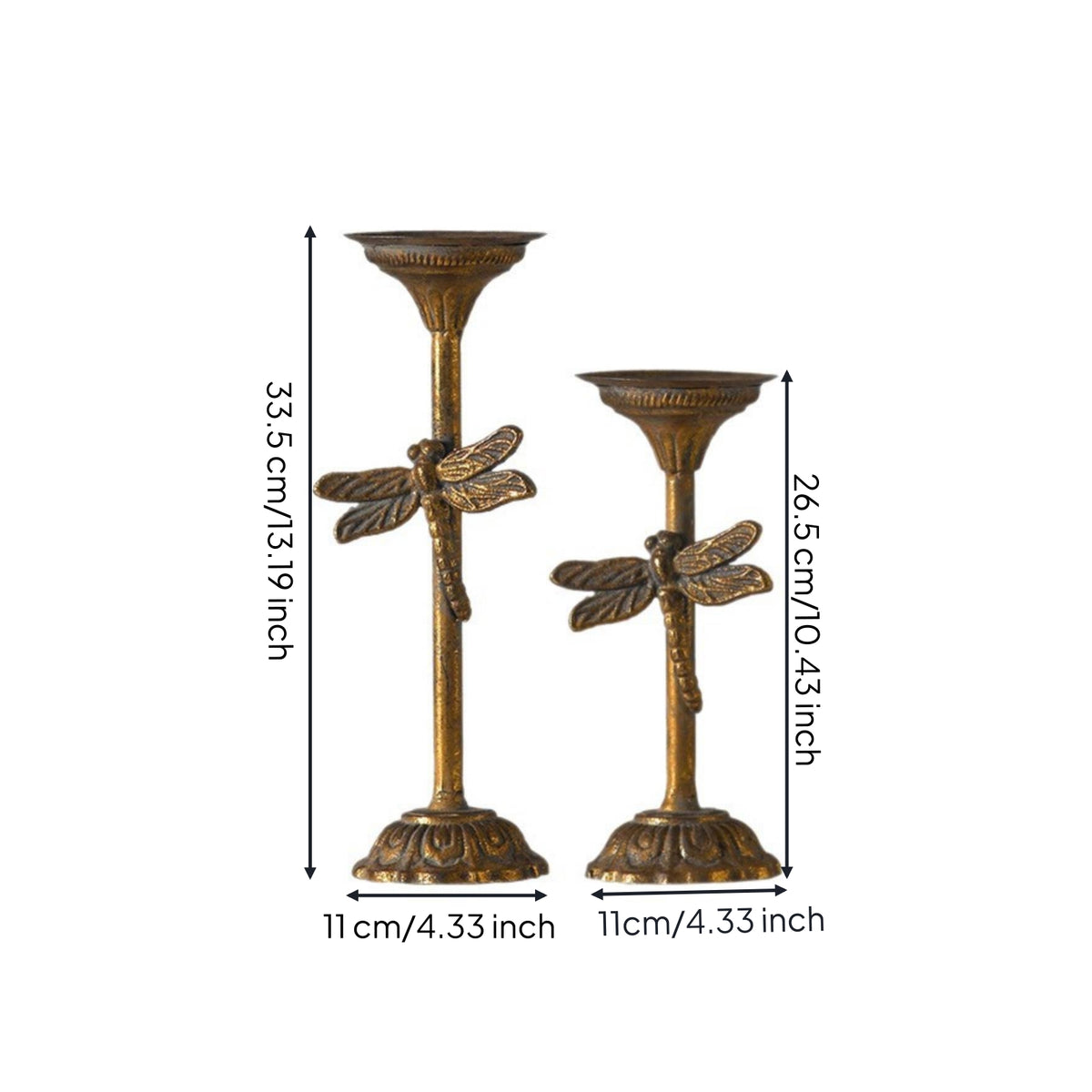 2 Pieces Wrought Iron Candlestick Tranquil Style Tall Candle Holder Country-Style Home Decor for Living Room