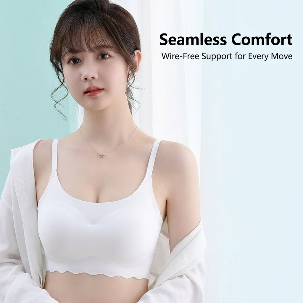 Sports Bras Women Non Wired Bralette with Padded Cups for Sleep and Seamless Vest for Everyday Wear, Comfortable Supportive Fit