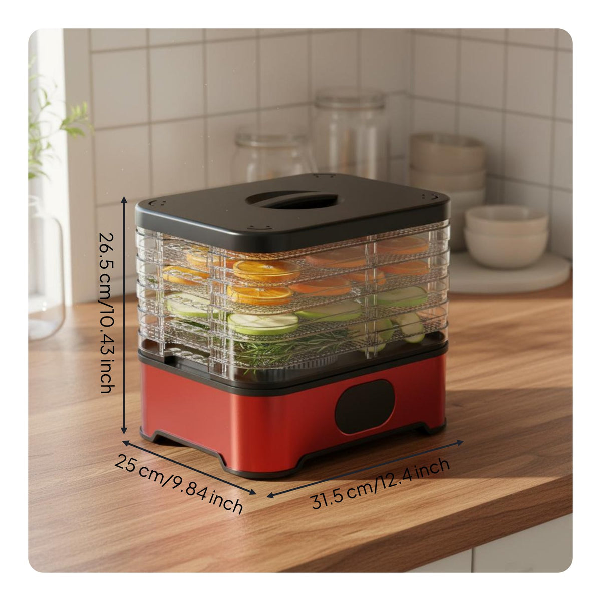 Adjustable Temperature Food Dehydrator Machine 8 Drying Trays Digital Food Preserver Intelligent Control Panel