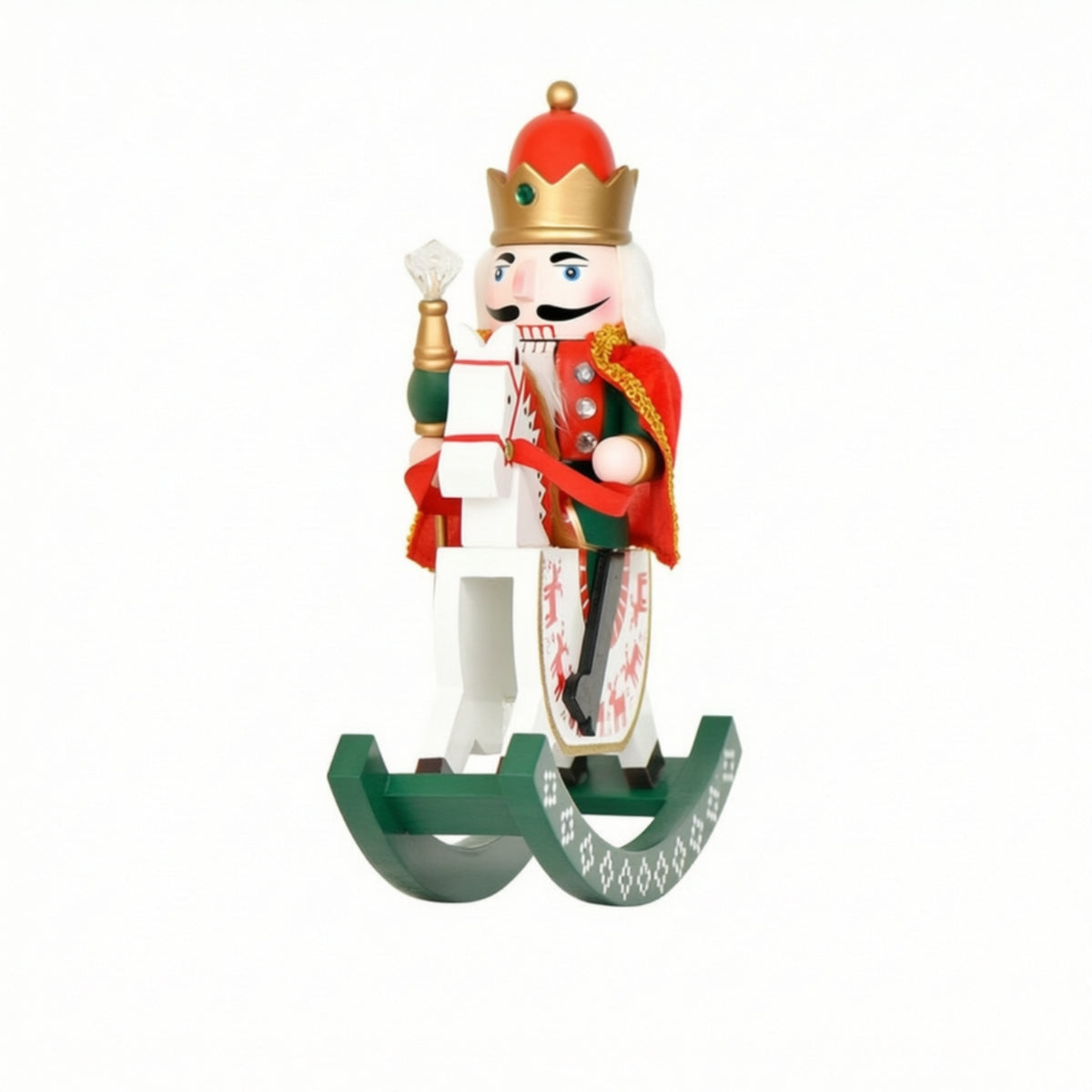 Nutcracker on Rocking Horse Collectible Nutcracker with Rocking Horse Indoor Tabletop Ornament for Mantel