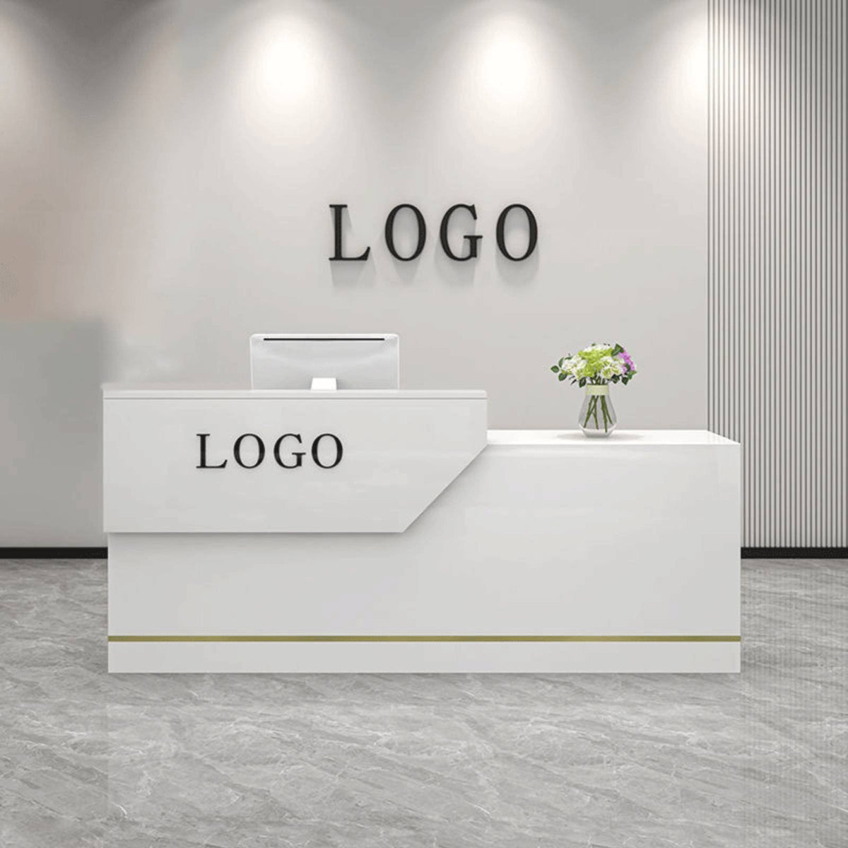 Compact Design Small Reception Desk Large Storage Space Modern Reception Desk Multi-Functional Retail Checkout Counter Sturdy Construction for Money Iers, Receptionists, Shopkeepers, Barbershop, Boutique, Office, Lobby