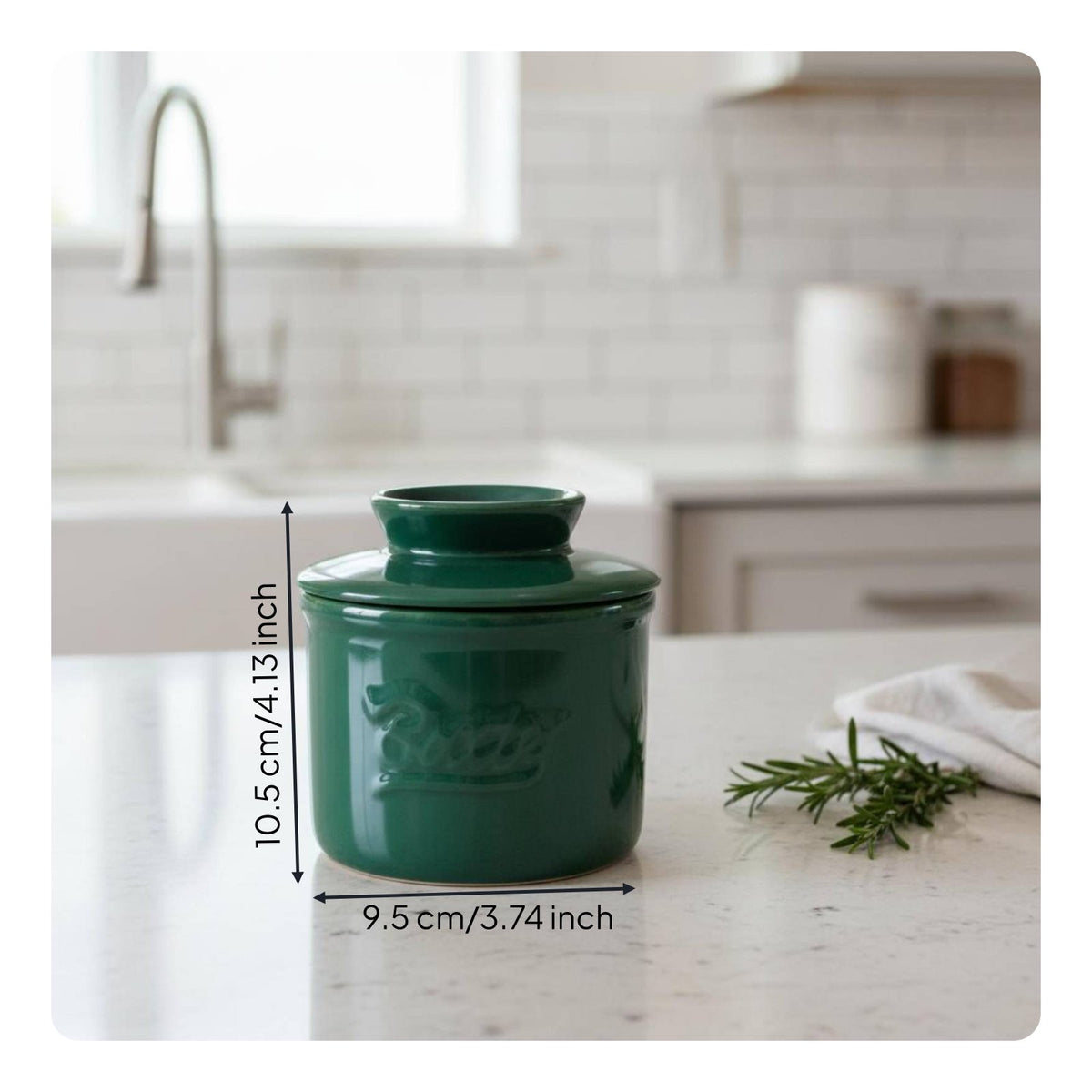 Ceramic Butter Dish Easy to Clean Tableware Embossed Design