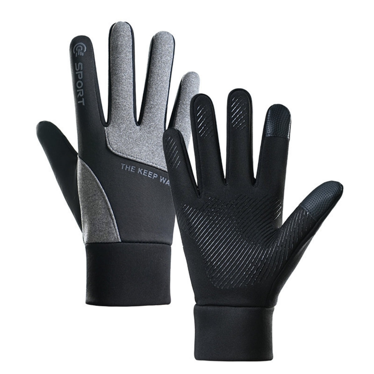 Gloves with Touchscreen Fingertips Stretch Gloves with Fleece Fleece-Lined Winter Non-Slip for Cyclists, Cycling