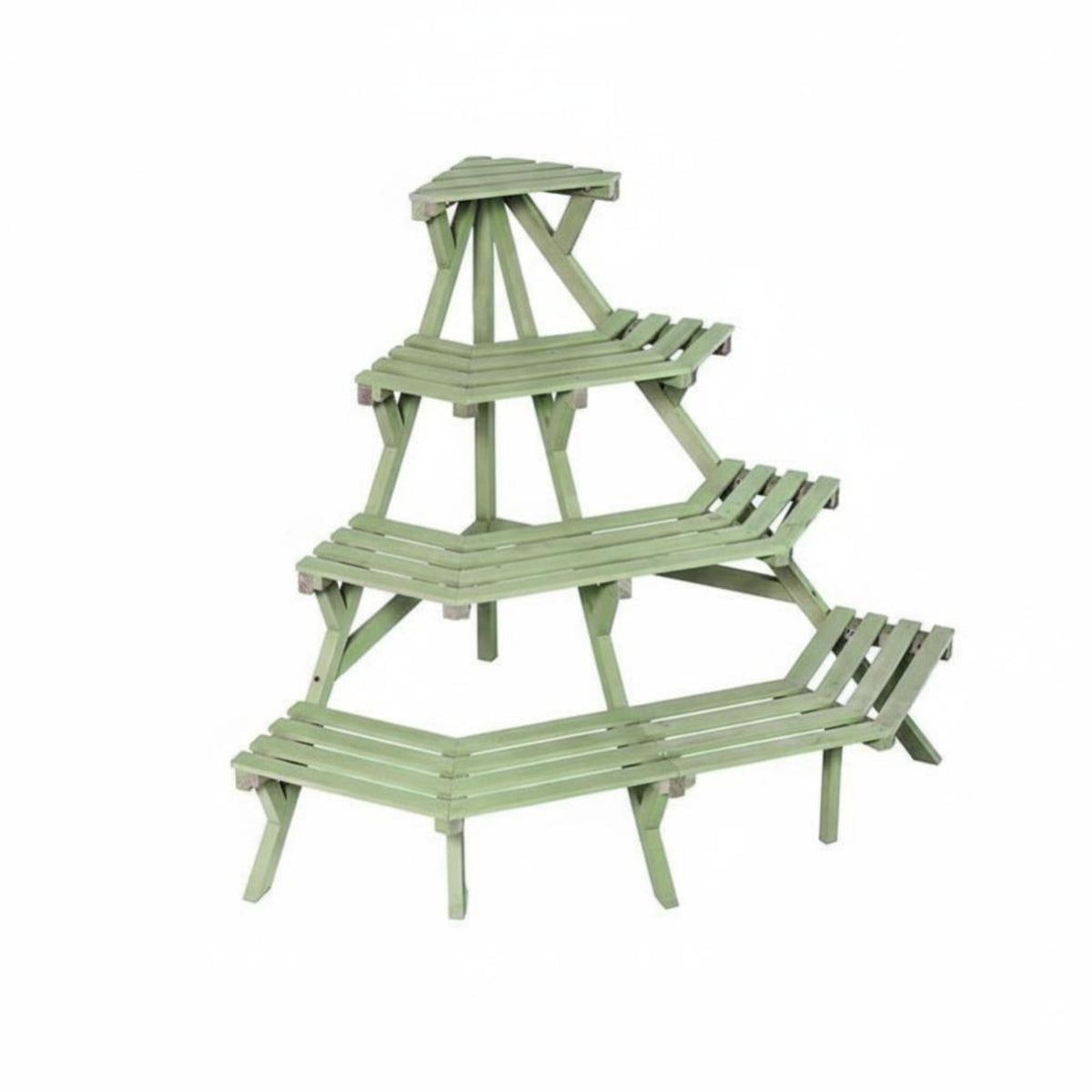Multi-Level Corner Rack Space Saving Display Shelf Easy Assembly for Living Room