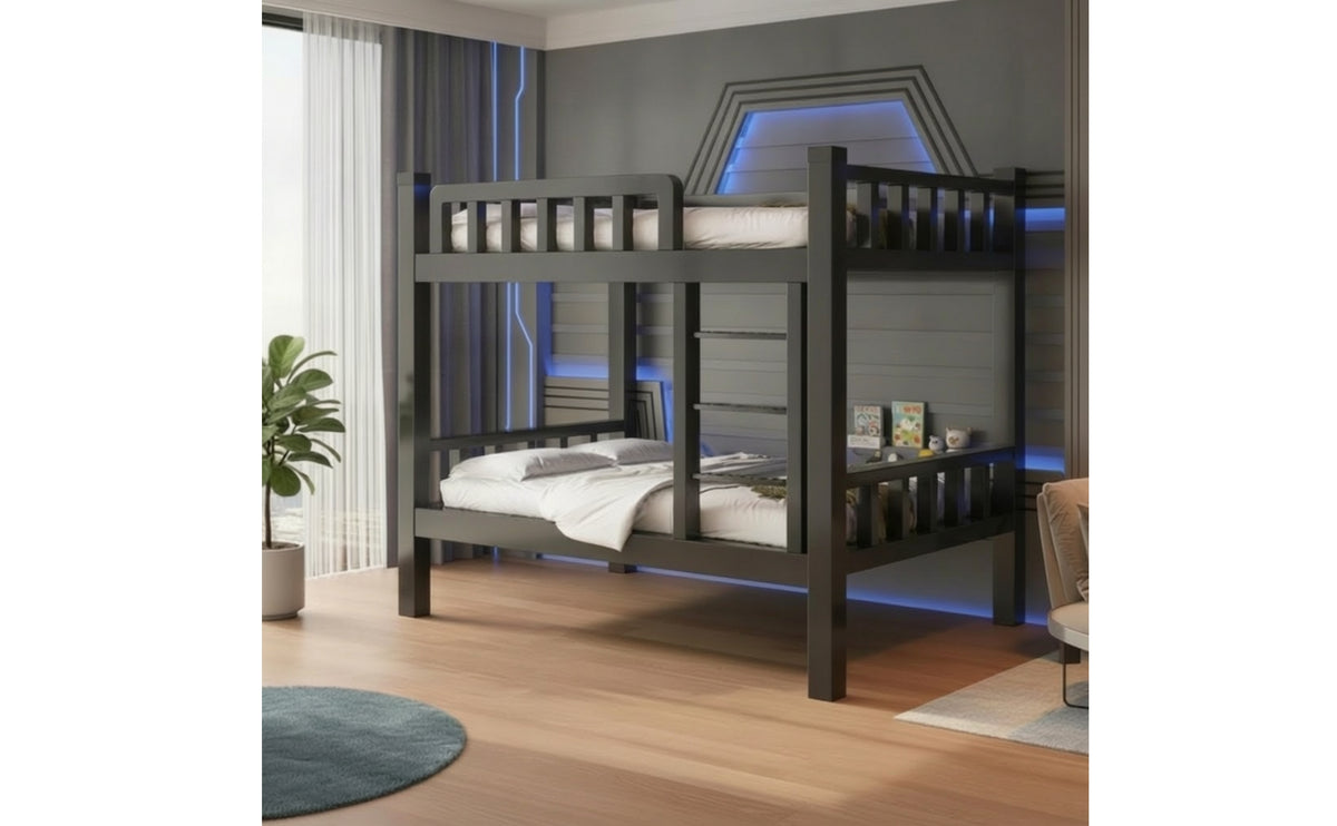 Bunk Bed with Mattress Space-Saving Bunk Bed Set with Mattresses Comprehensive Package Furniture for Teens, Young Children, Shared Room, Bedroom