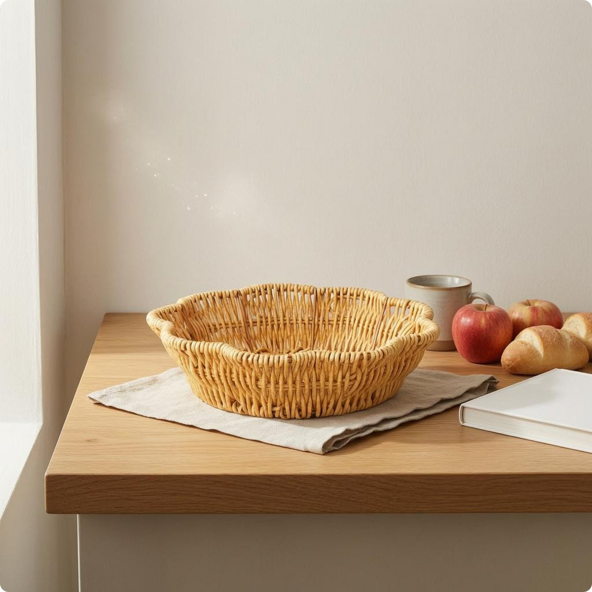 Rattan Basket Natural Tan Basket Long-Lasting