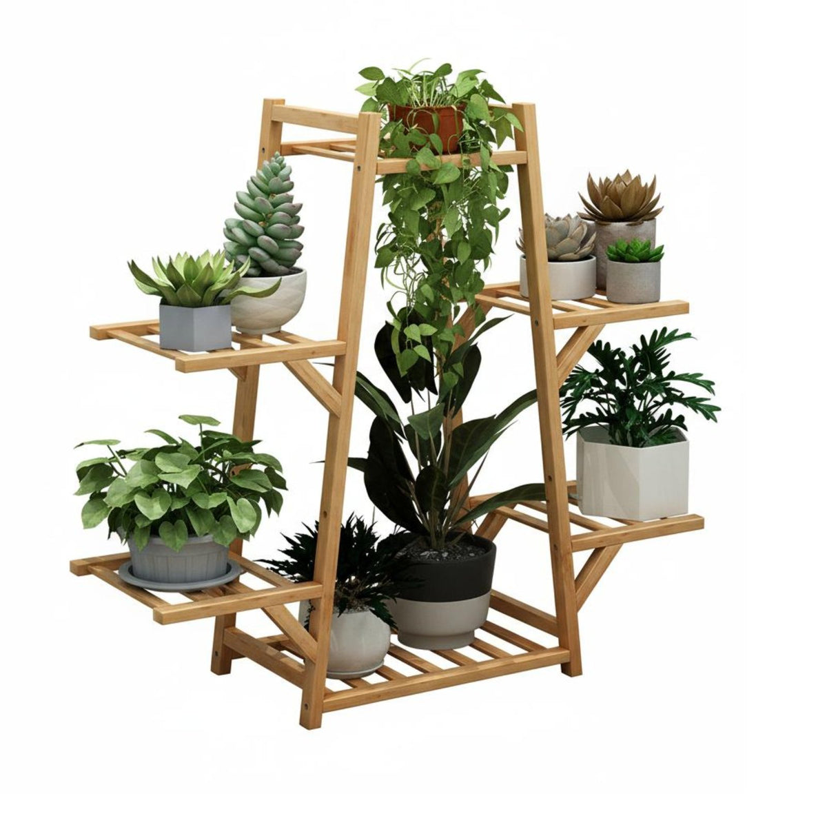 Multi-Tier blossom Pot Stand Easy Assembly Display Shelf Optional casters