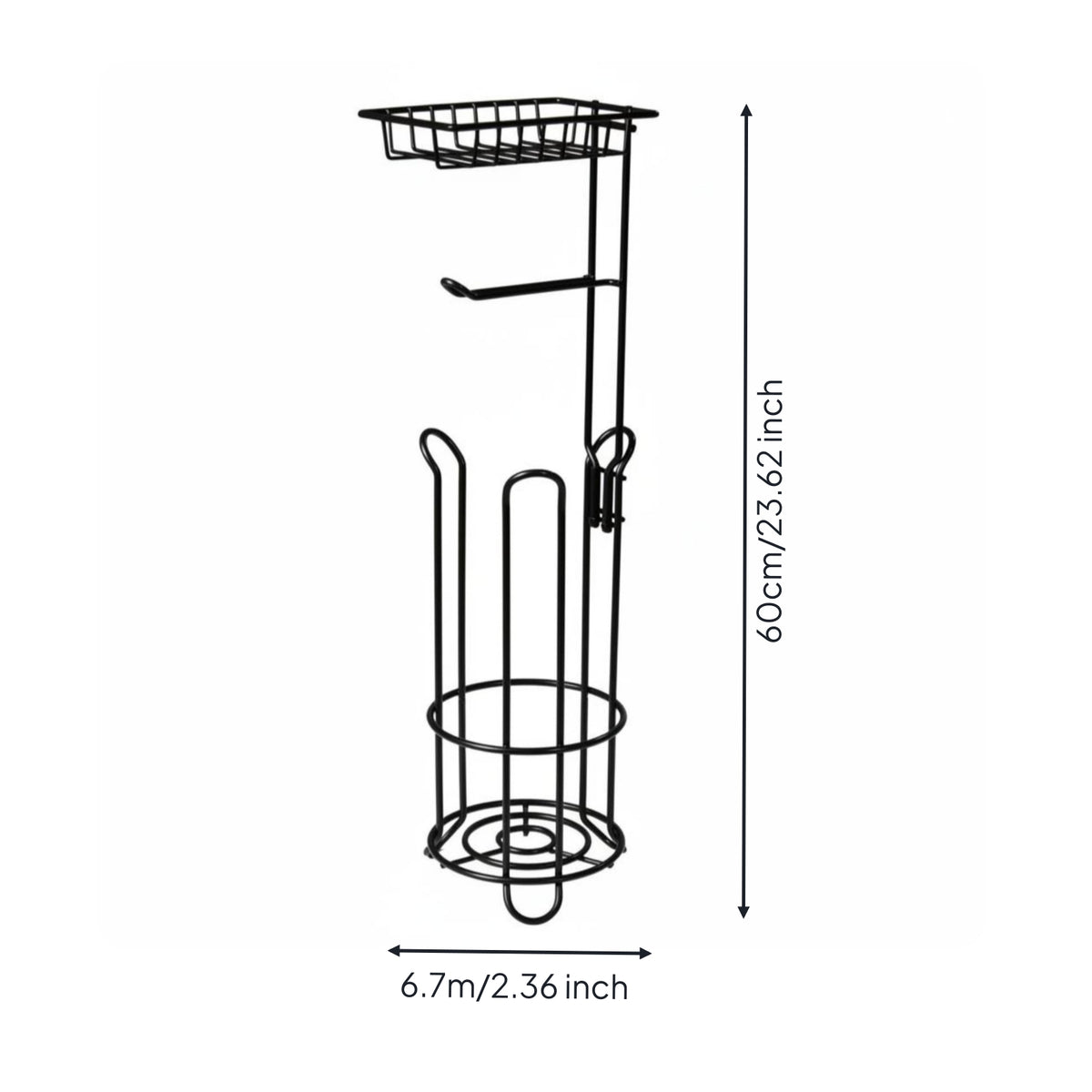 Toilet Tissue Storage Rack Easy Assembly Toilet Paper Holder with Shelf