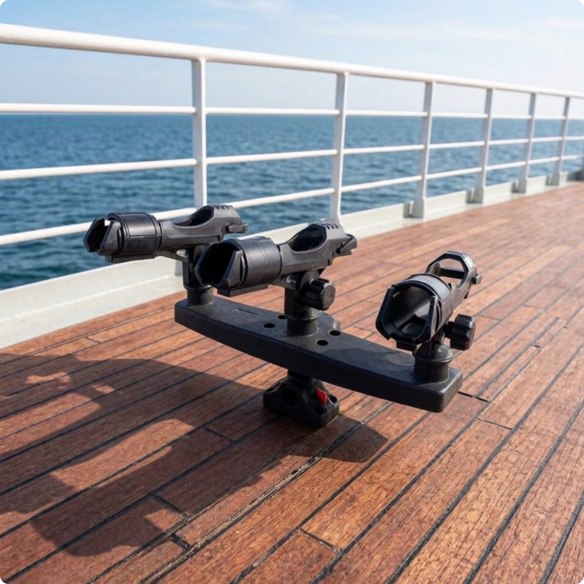 3 Head Rod Holder Reel Slot Adjustable Fishing Pole Rack Easy to Carry Outdoor Gear Organizer for Pier