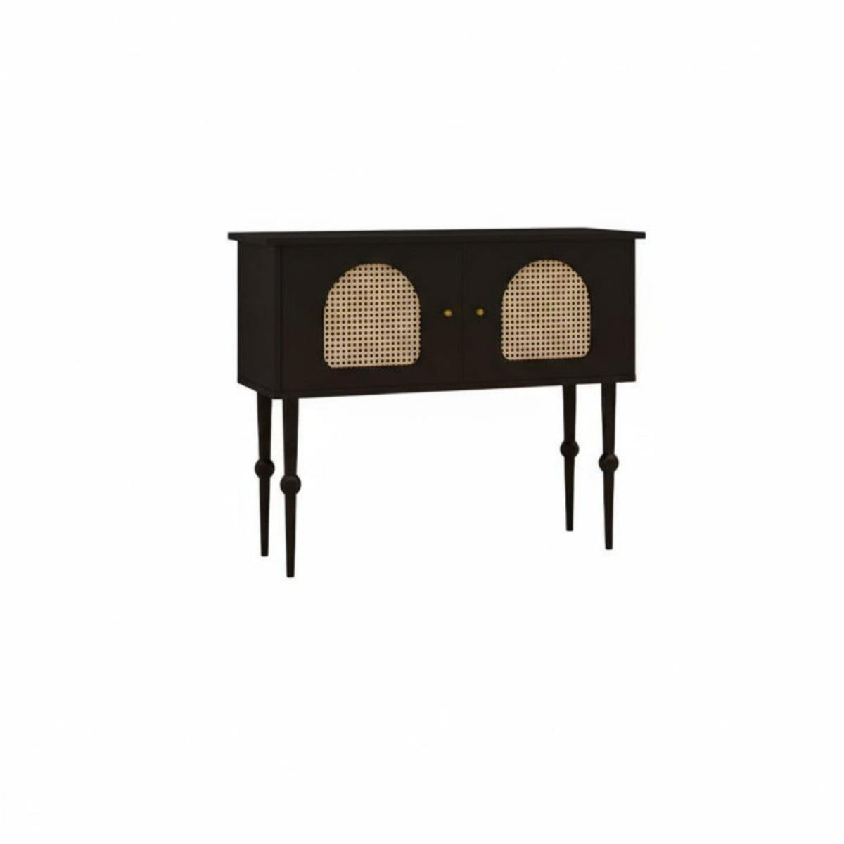 Rattan Door Cupboard French design Cane Door Console Gold-Tone Hardware adaptable Use for Homeowners