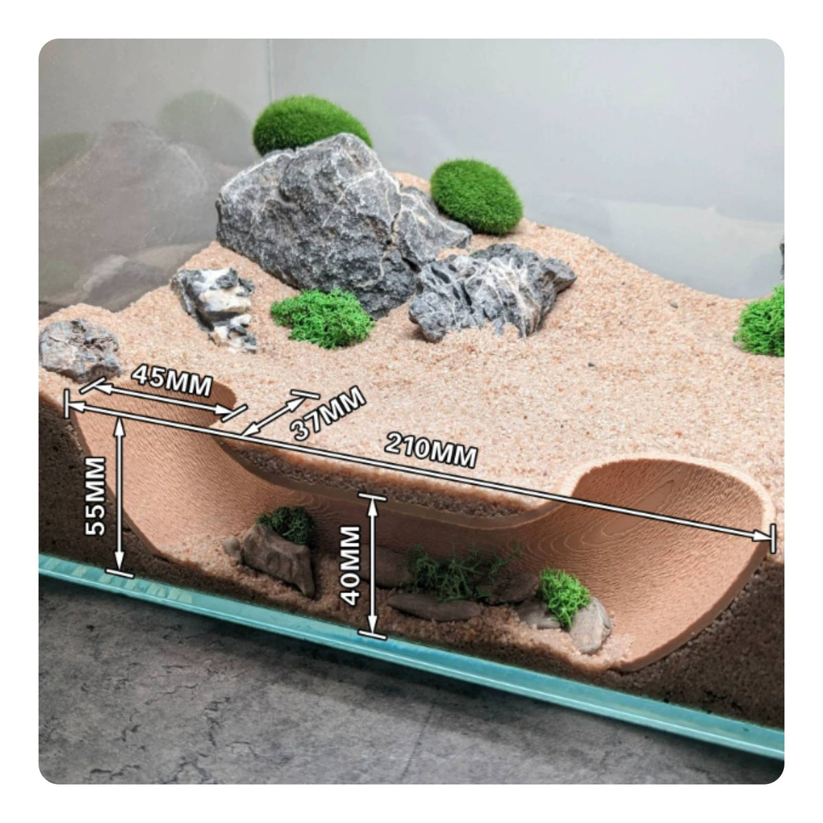 Underground Cave Ornament Natural Look Terrarium Hideout Space-Saving