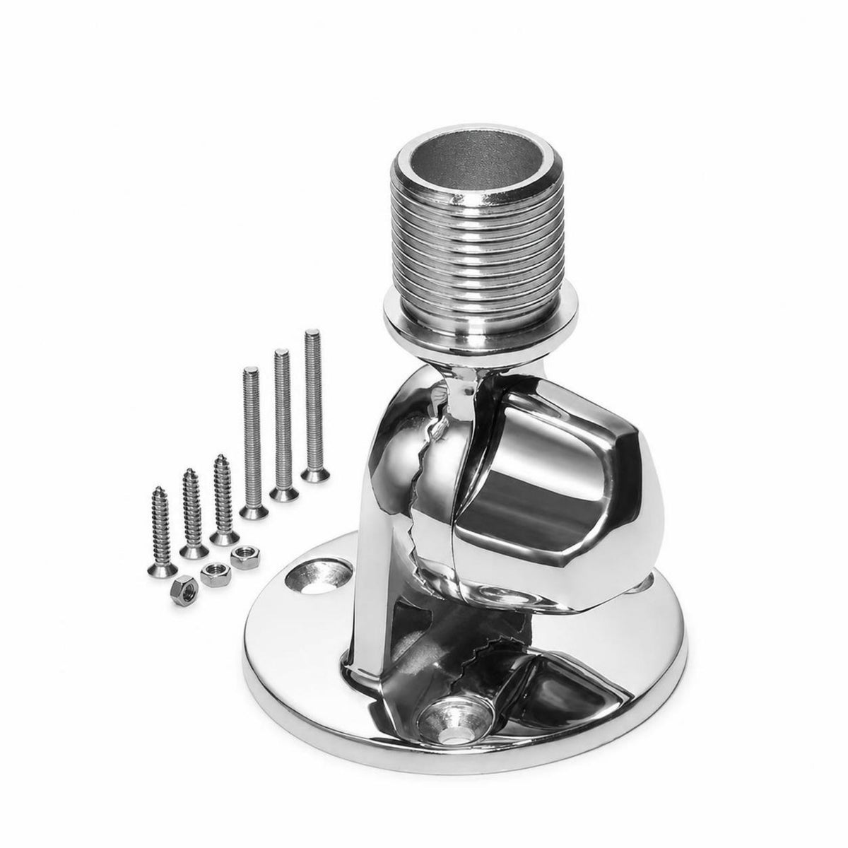 Antenna Base with Mounting Screws Rust Proof Antenna Mount with Ratchet Base Polished Ratchet Mount for Boat Owners, Boaters, Boats