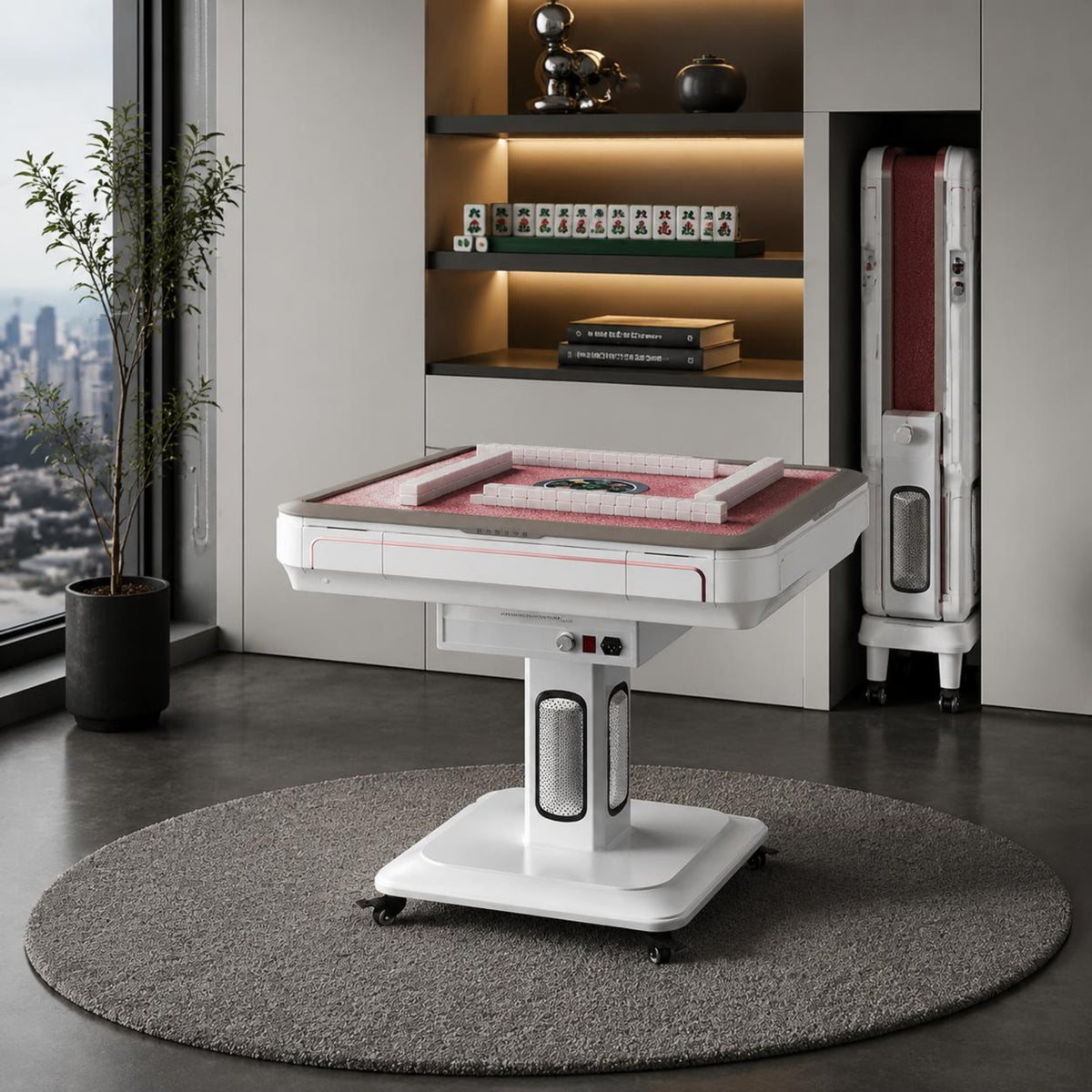 Automatic Mahjong Table Built-in Mechanism Square Mahjong Table Pedestal Base Gaming Furniture