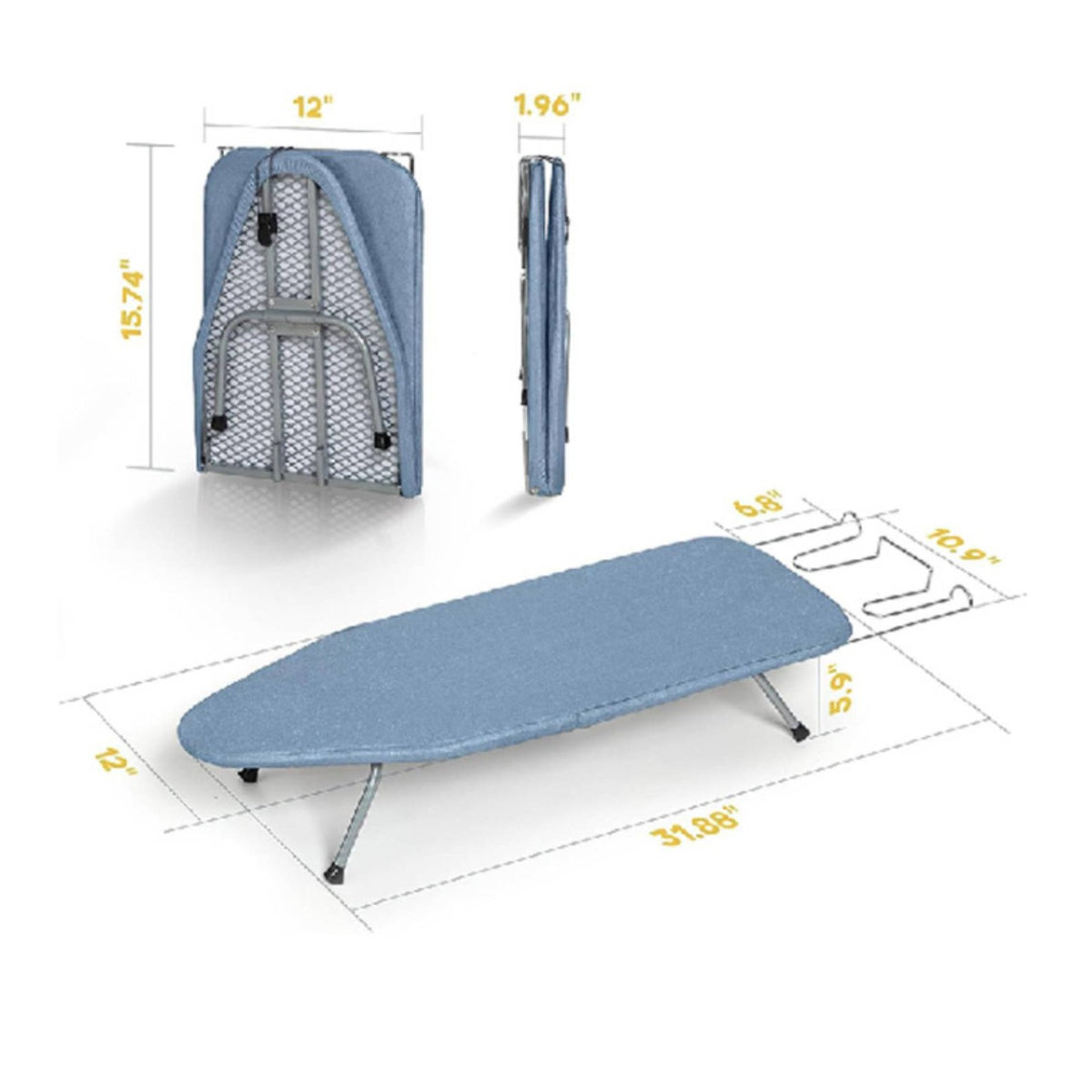 Tabletop Ironing Board Steel Mesh Frame Portable Ironing Board for Travelers