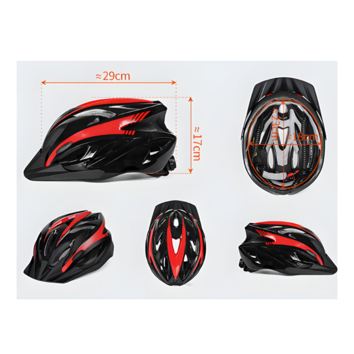 Streamlined Helmet with Removable Visor Ventilated Cycling Helmet with Visor Adjustable Shock-Absorbing for Commuters