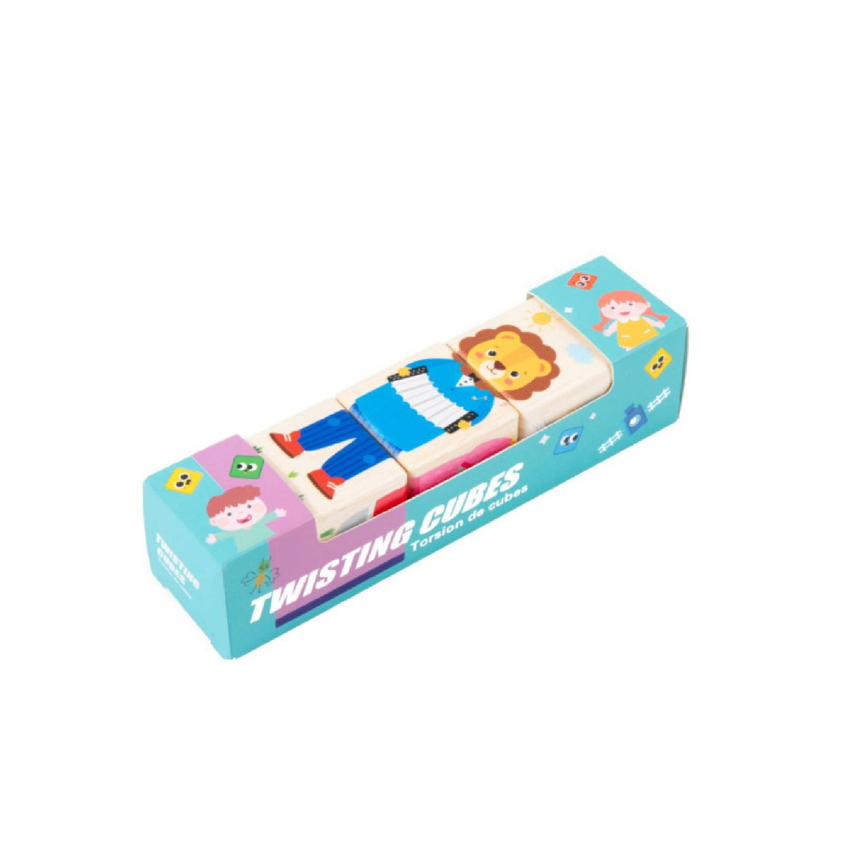 Twistable Wooden Twist Puzzle Rotating Puzzle Block Child-Led Turning Block Toy Sensory for Preschool