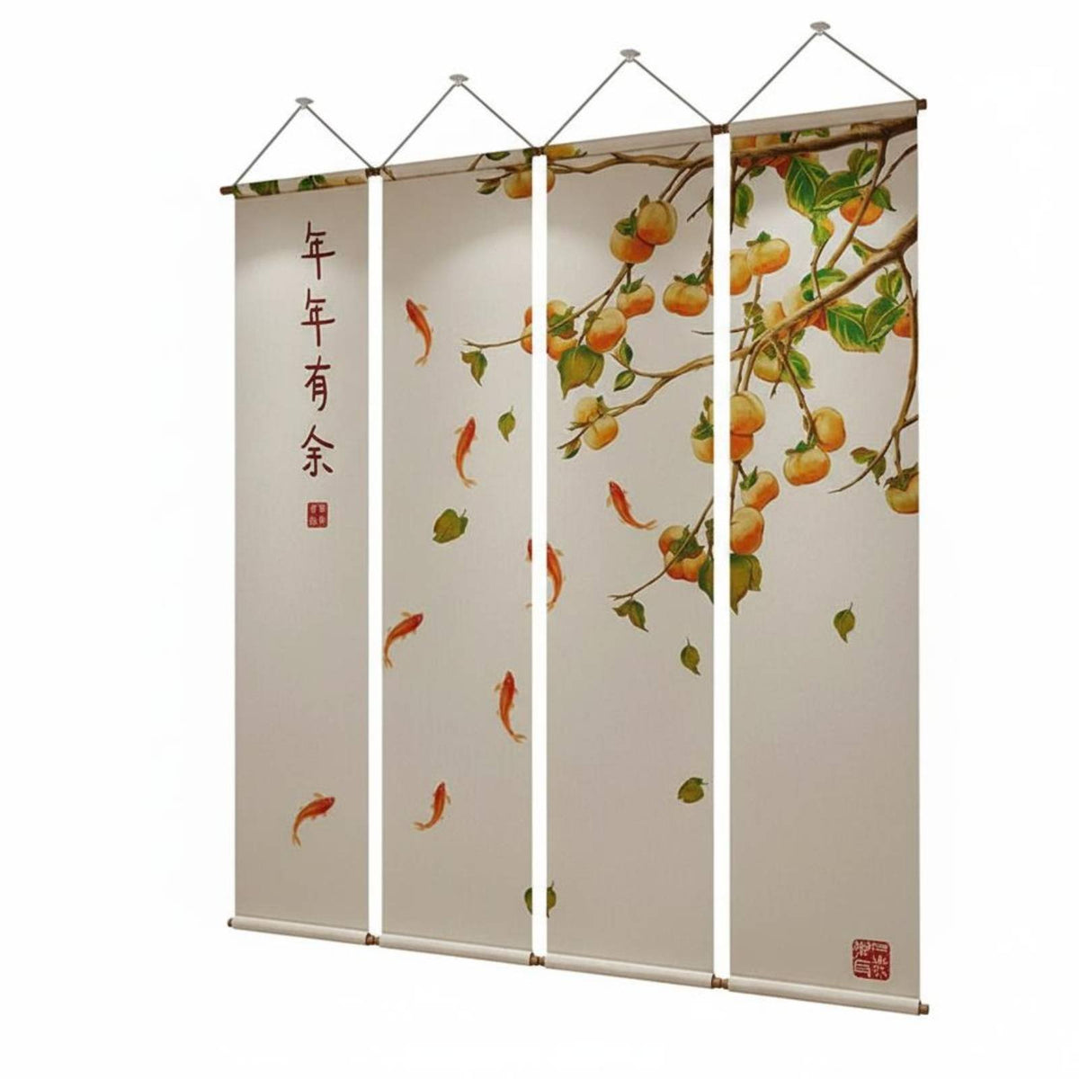 Serene Art Hanging Banner Light Blocking scroll Shade Artistic Print for Study Room