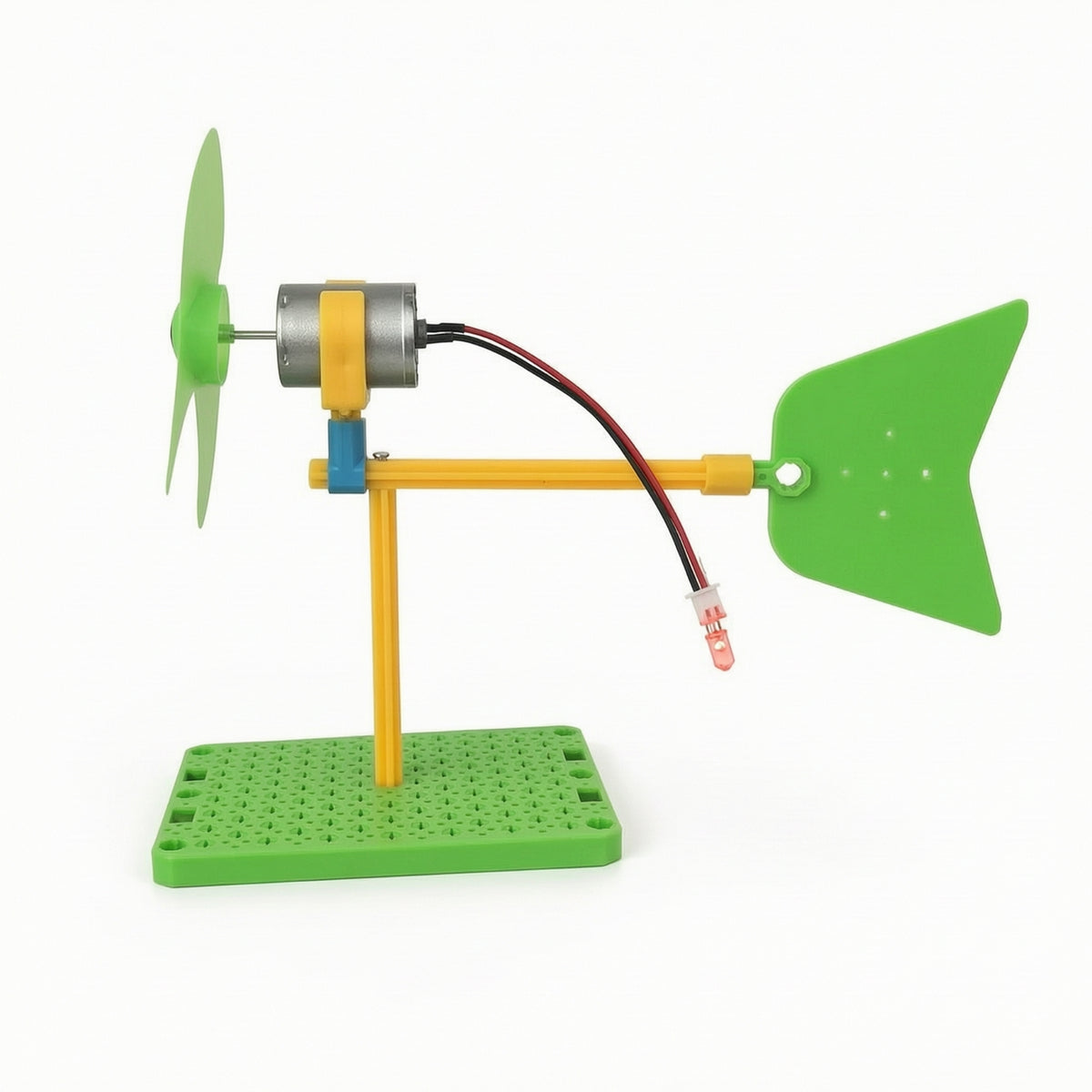 Tabletop Wind Power Generator with LED STEM Wind Generator with LED Light Renewable Energy Science Kit Easy to Assemble for Classroom
