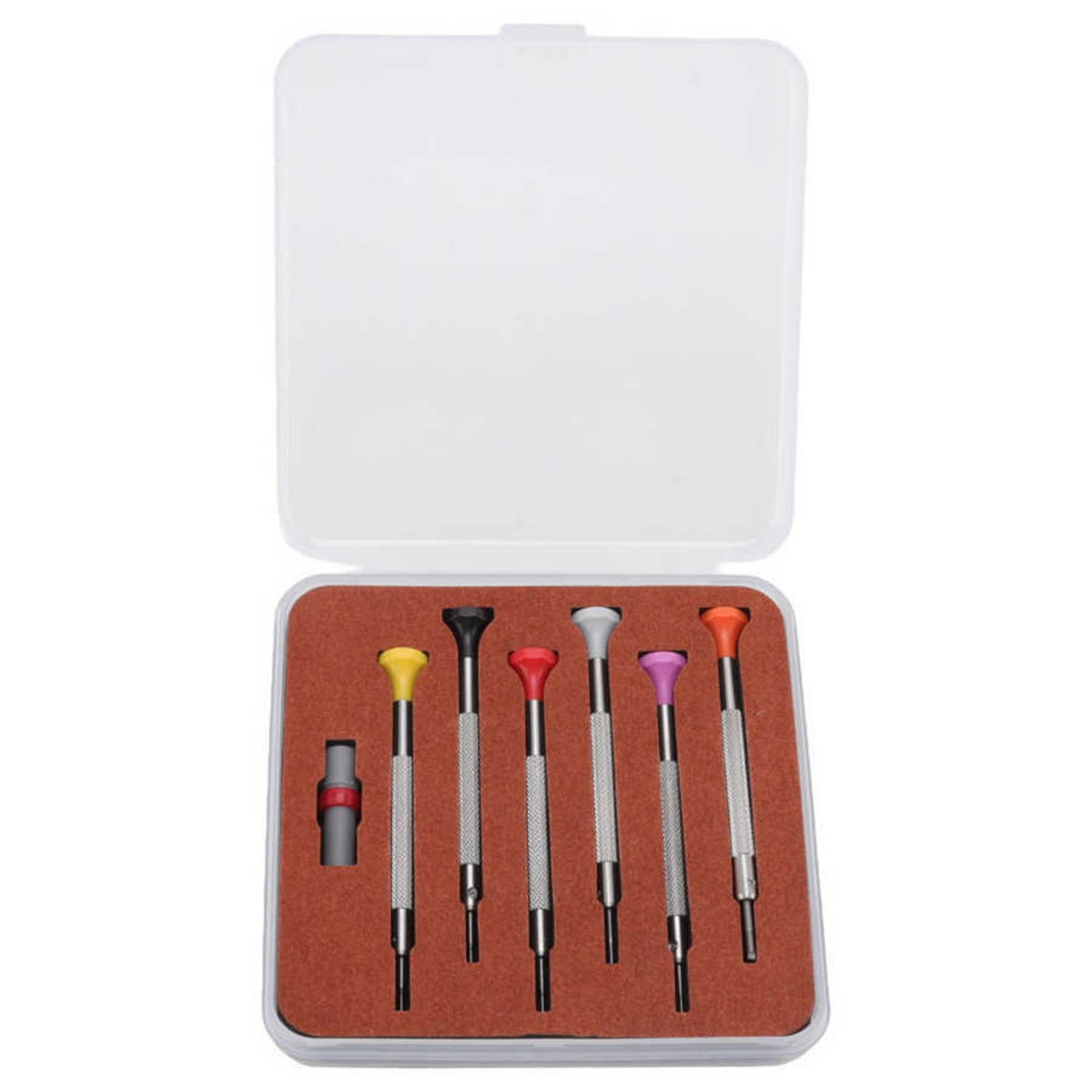 6 Pieces Precision Screwdriver Set with Case Knurled Watchmaker Screwdriver Set Portable Hand Tools for Watchmakers